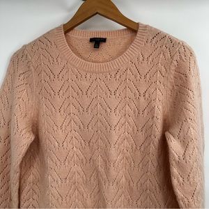Talbots Petite Soft &‎ Cozy Peach Open Weave Long Sleeve Sweater size Large LP